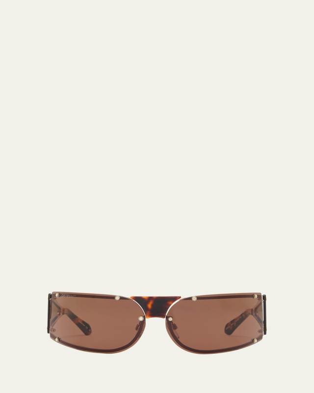 Kenema Mixed-Media Wrap Sunglasses